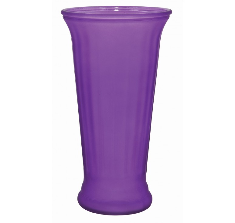 Ribbed Flare Glass Vase - Frosted Lilac